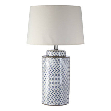 Ceramic Table Lamp with Cream Shade