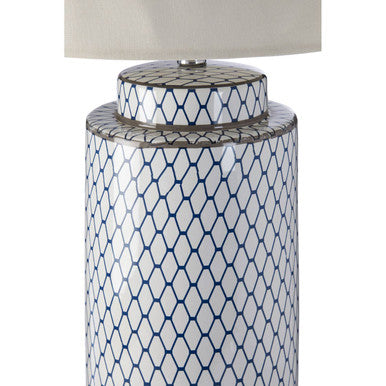 Ceramic Table Lamp with Cream Shade