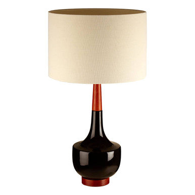 Sirus Table Lamp with Wood and Ceramic Base