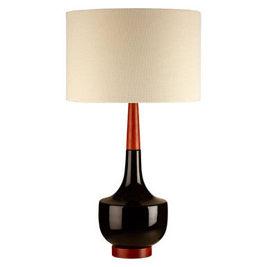 Sirus Table Lamp with Wood and Ceramic Base