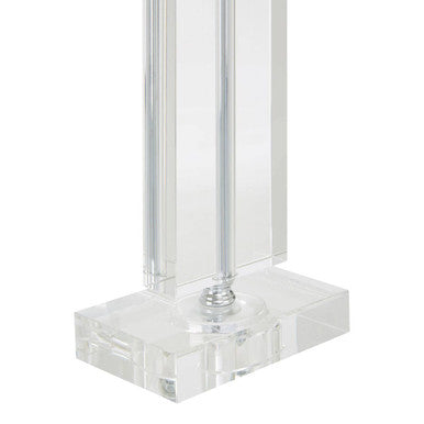 Rectangular Crystal Table Lamp with Chrome Frame