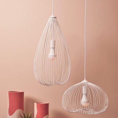 White Geometric Pendant Light