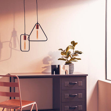 Black and Copper Pendant Light