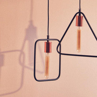 Black and Copper Pendant Light