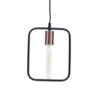 Black and Copper Pendant Light