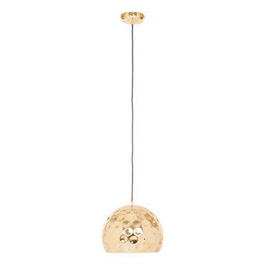 Gold Dome Pendant Light with Hammered Finish