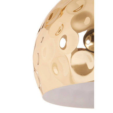 Gold Dome Pendant Light with Hammered Finish