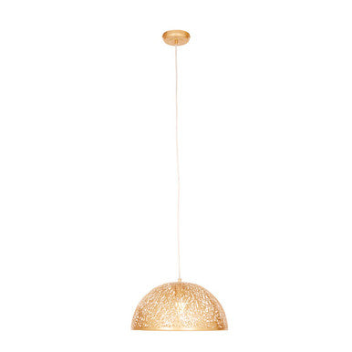 Large Gold Pendant Light with Cutout Pattern