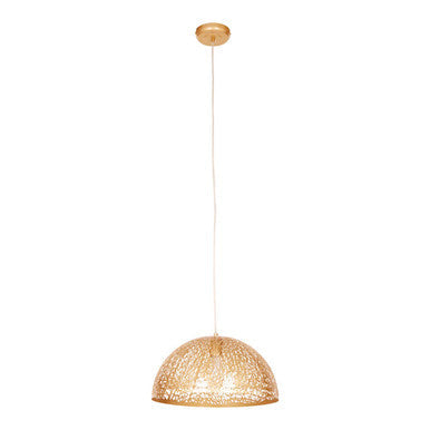 Large Gold Pendant Light with Cutout Pattern