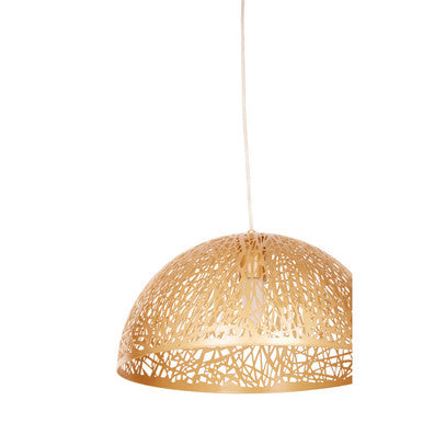 Large Gold Pendant Light with Cutout Pattern