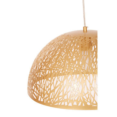 Large Gold Pendant Light with Cutout Pattern