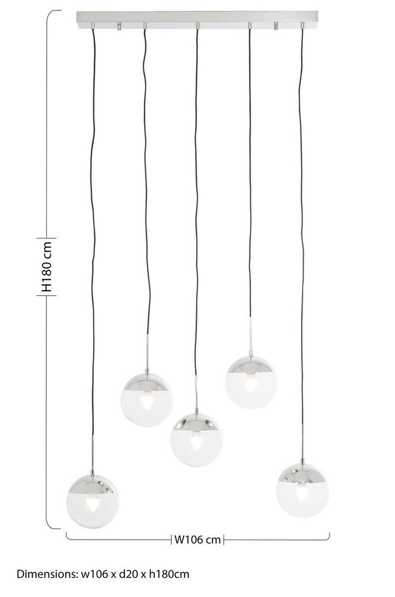 Chrome 5 Pendant Light
