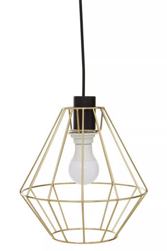 Champagne Gold Cage Pendant Light