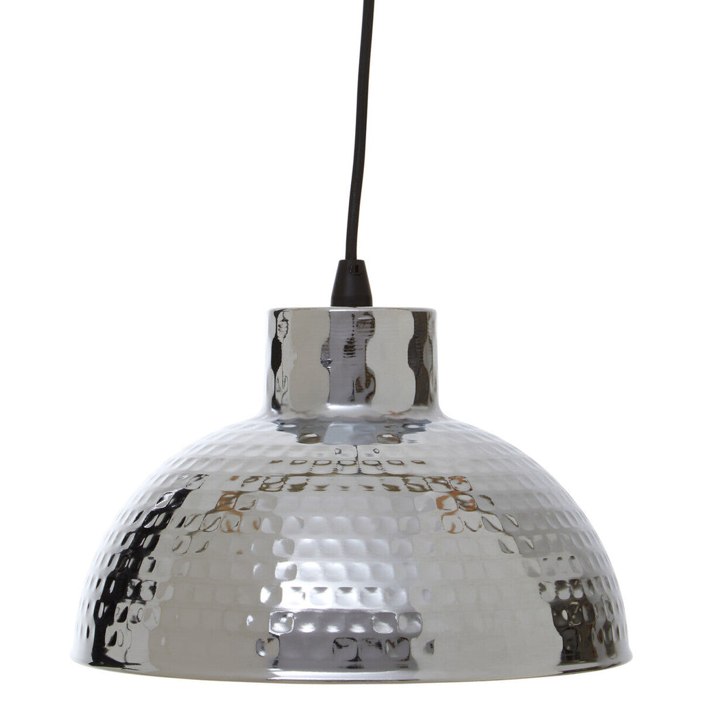 Chrome Finish Iron Pendant Light with Hammered Shade