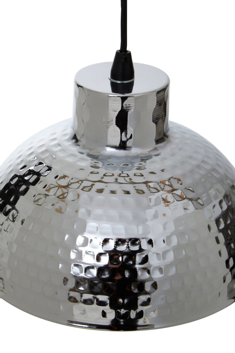 Chrome Finish Iron Pendant Light with Hammered Shade