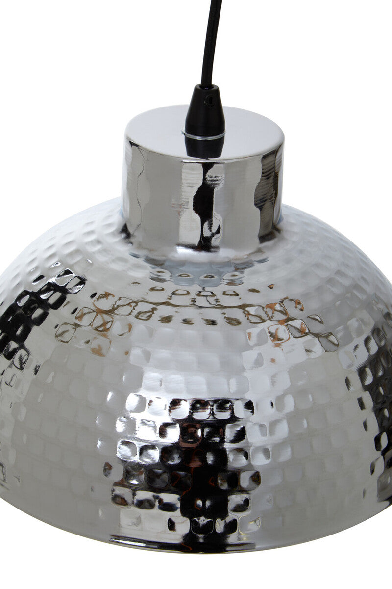 Chrome Finish Iron Pendant Light with Hammered Shade