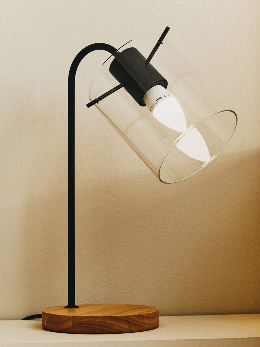 Matte Black Curved Table Lamp