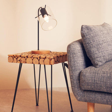 Matte Black Curved Table Lamp