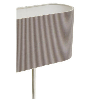 Shiny Silver Table Lamp with Grey Linen Shade
