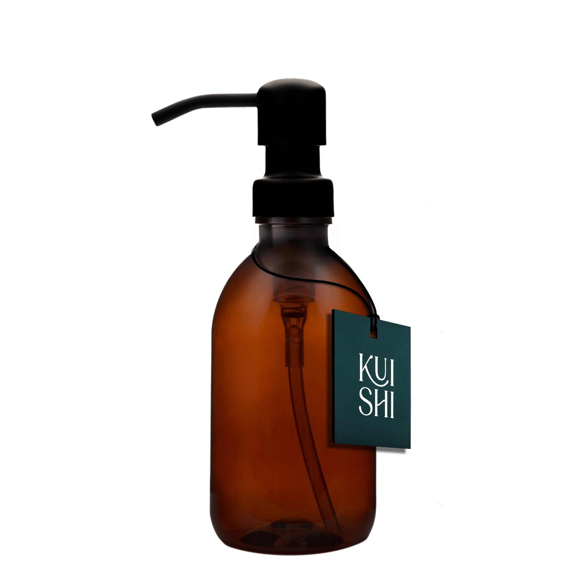 Refillable Amber Plastic Soap Dispenser with Stainless Steel Pump