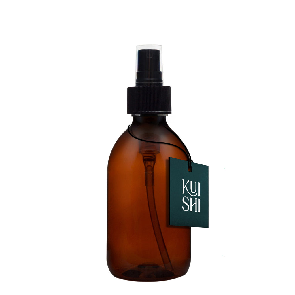 Amber Plastic Spray Atomiser Bottle