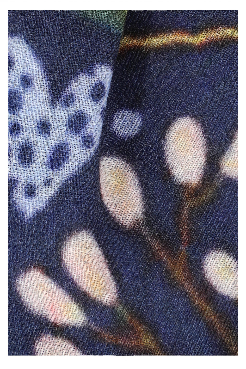 Enchanted Forest Wool Scarf in Navy