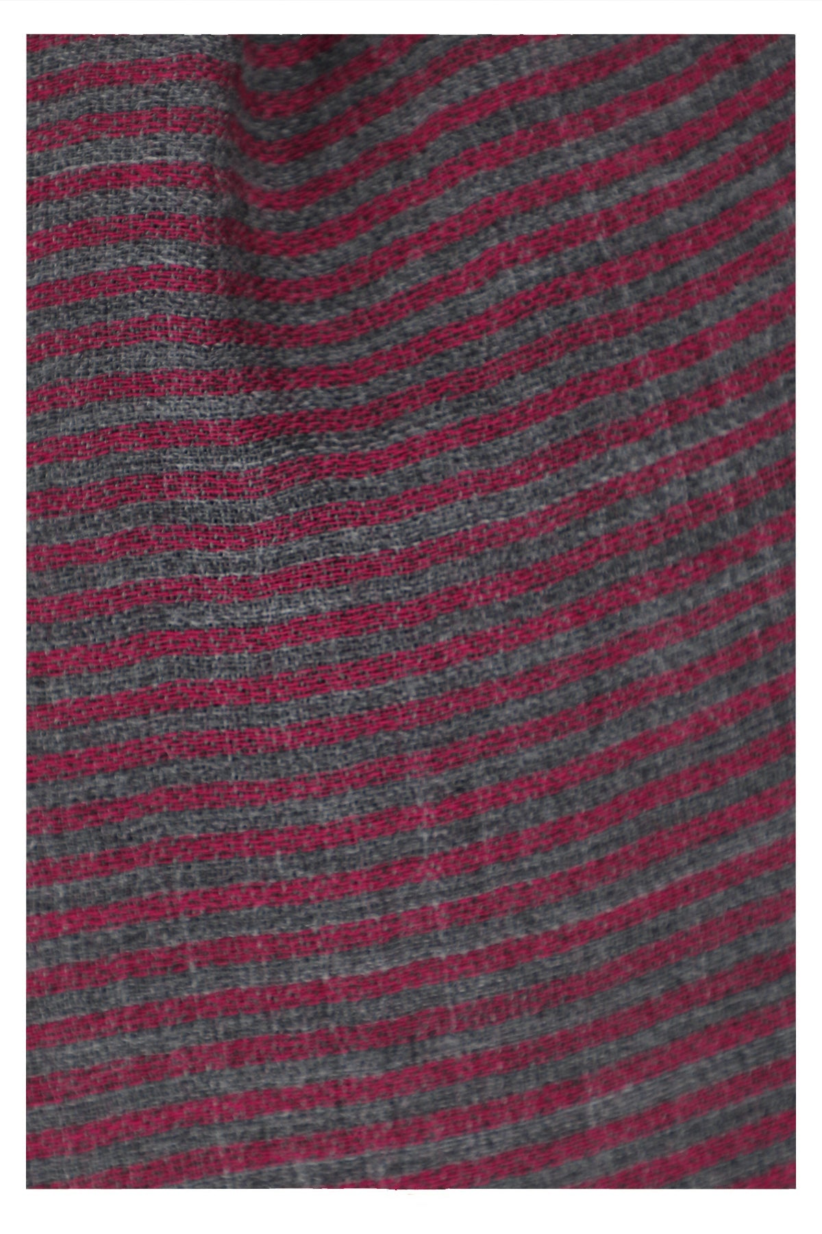 Twilight Stripes Wool Scarf in Grey and Maroon