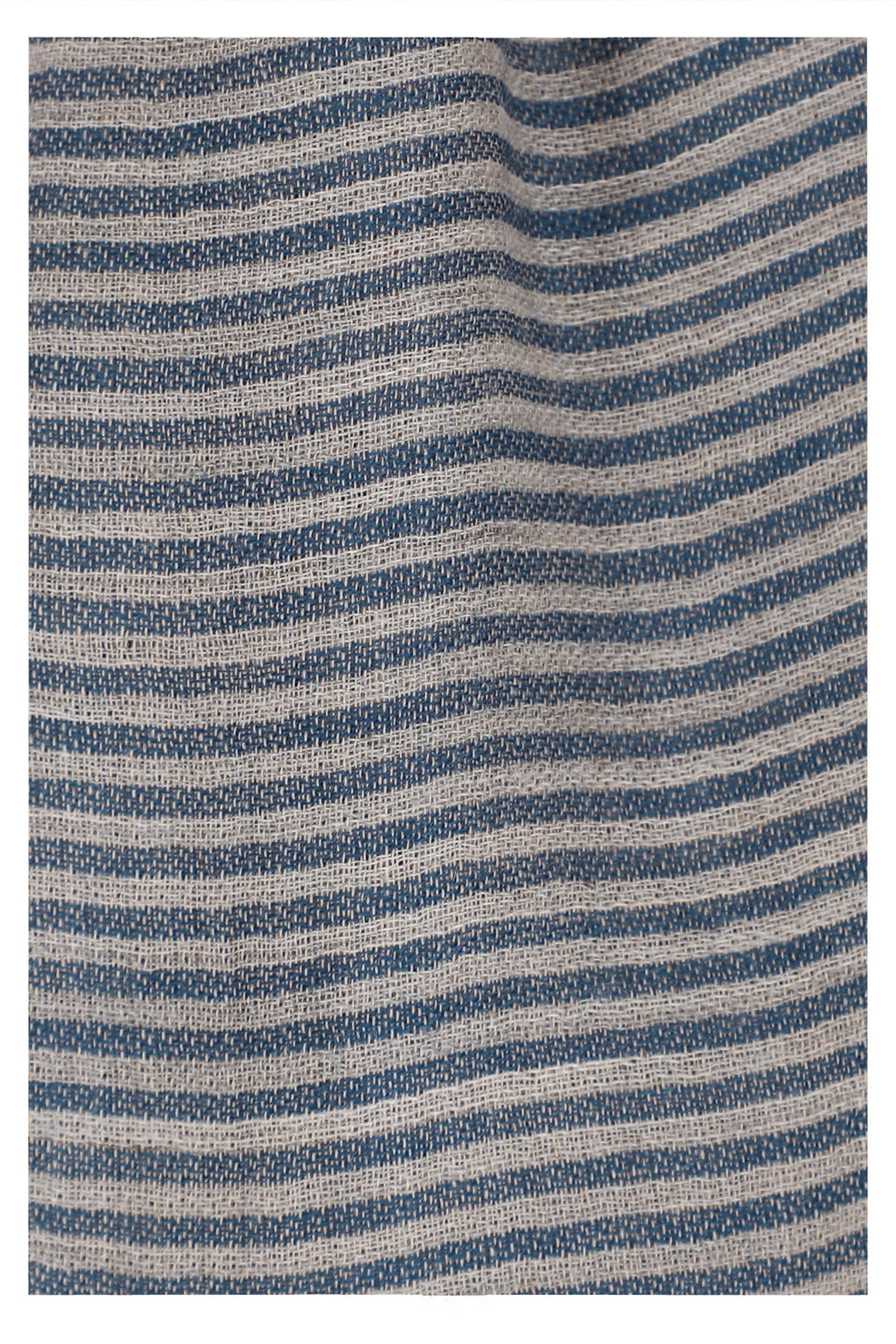 Serene Stride Stripes Wool Scarf in Beige Blue