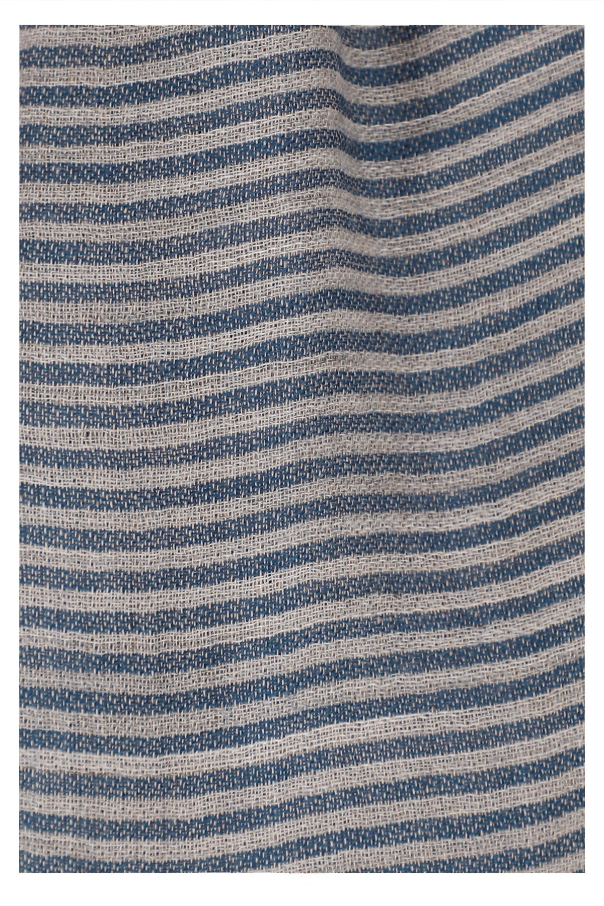 Serene Stride Stripes Wool Scarf in Beige Blue