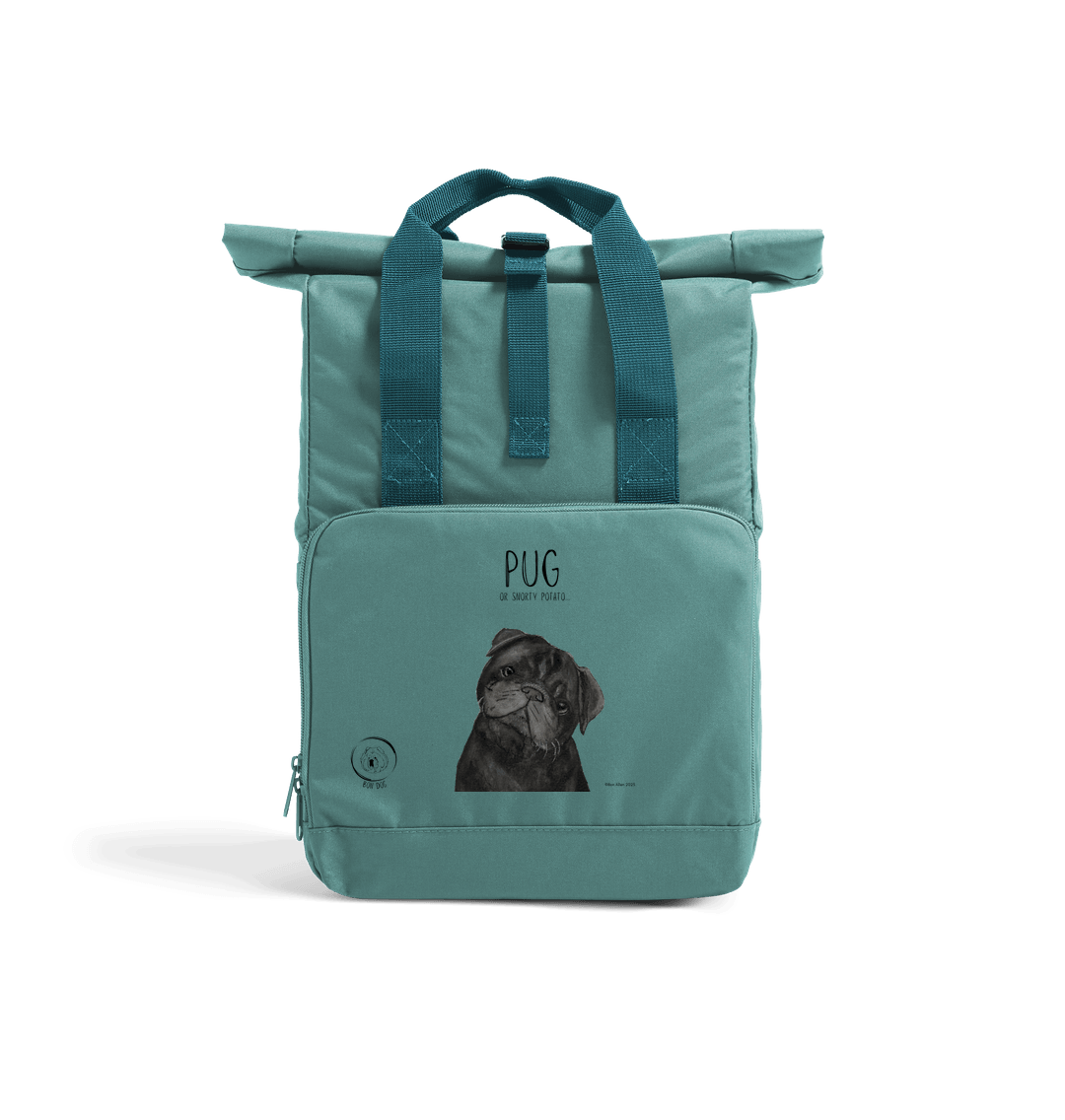 Pug or Snorty Potato Ethical Backpack for Pug Lovers Black