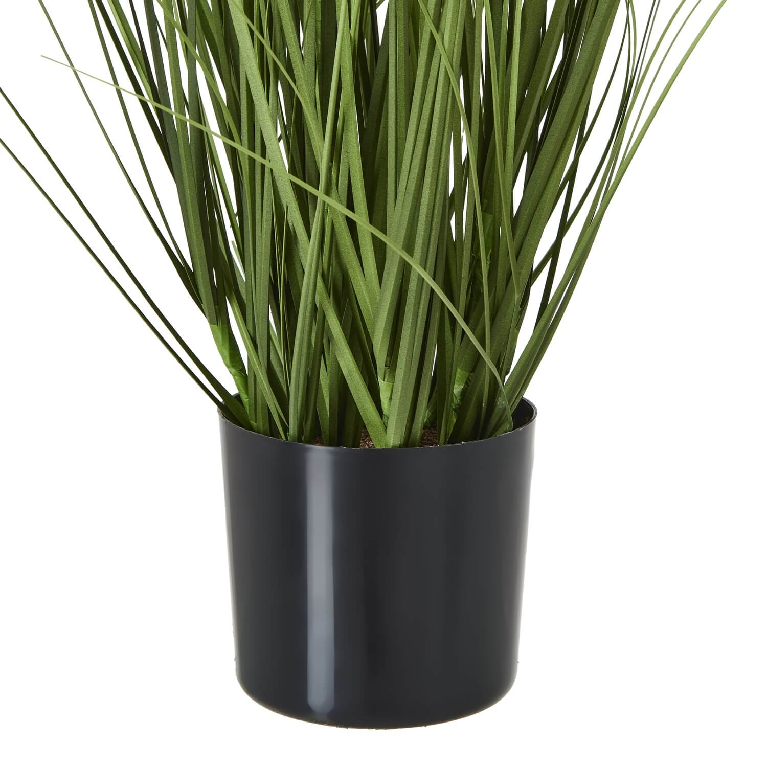 White artificial Agapanthus flower arrangement in black pot, lifelike plastic blooms with green stems, 35 inches tall. by sostter at brixbailey.com