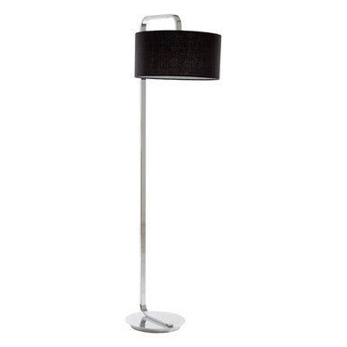 Floor Lamp with Black Fabric Shade