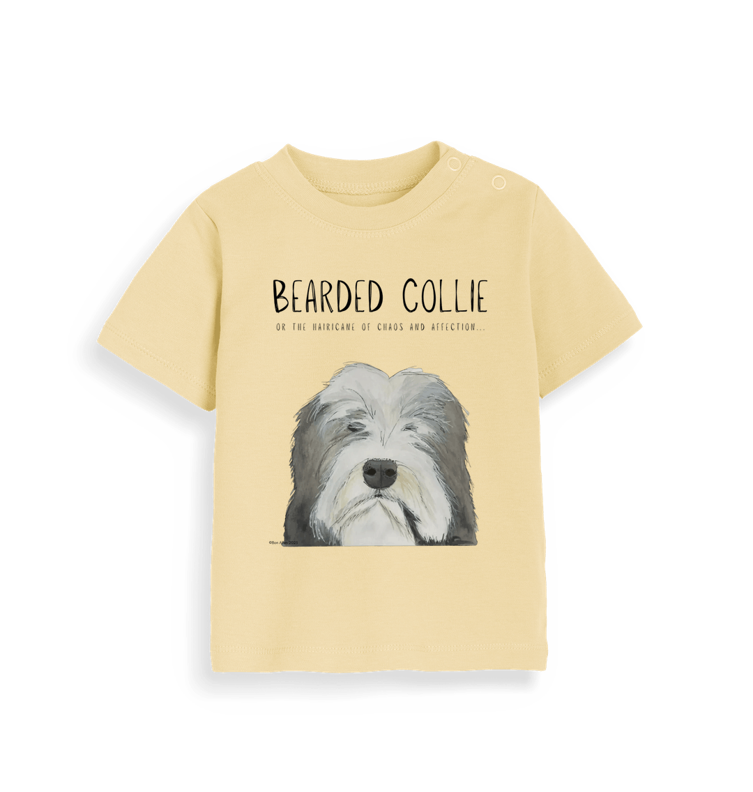 Bearded Collie Baby T-Shirt in Organic Cotton
