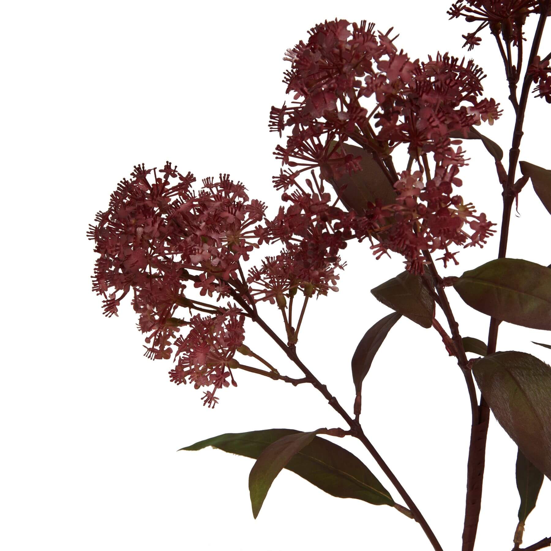 Burgundy smokebush stem, lifelike faux floral with delicate texture, 79cm tall for elegant home decor by Sostter at brixbailey.com