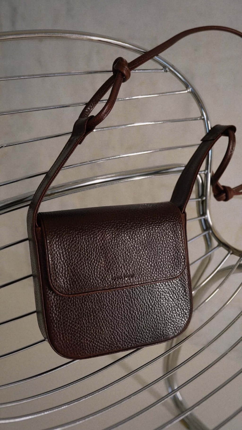 Brown Crossbody Shoulder Bag with Adjustable Strap