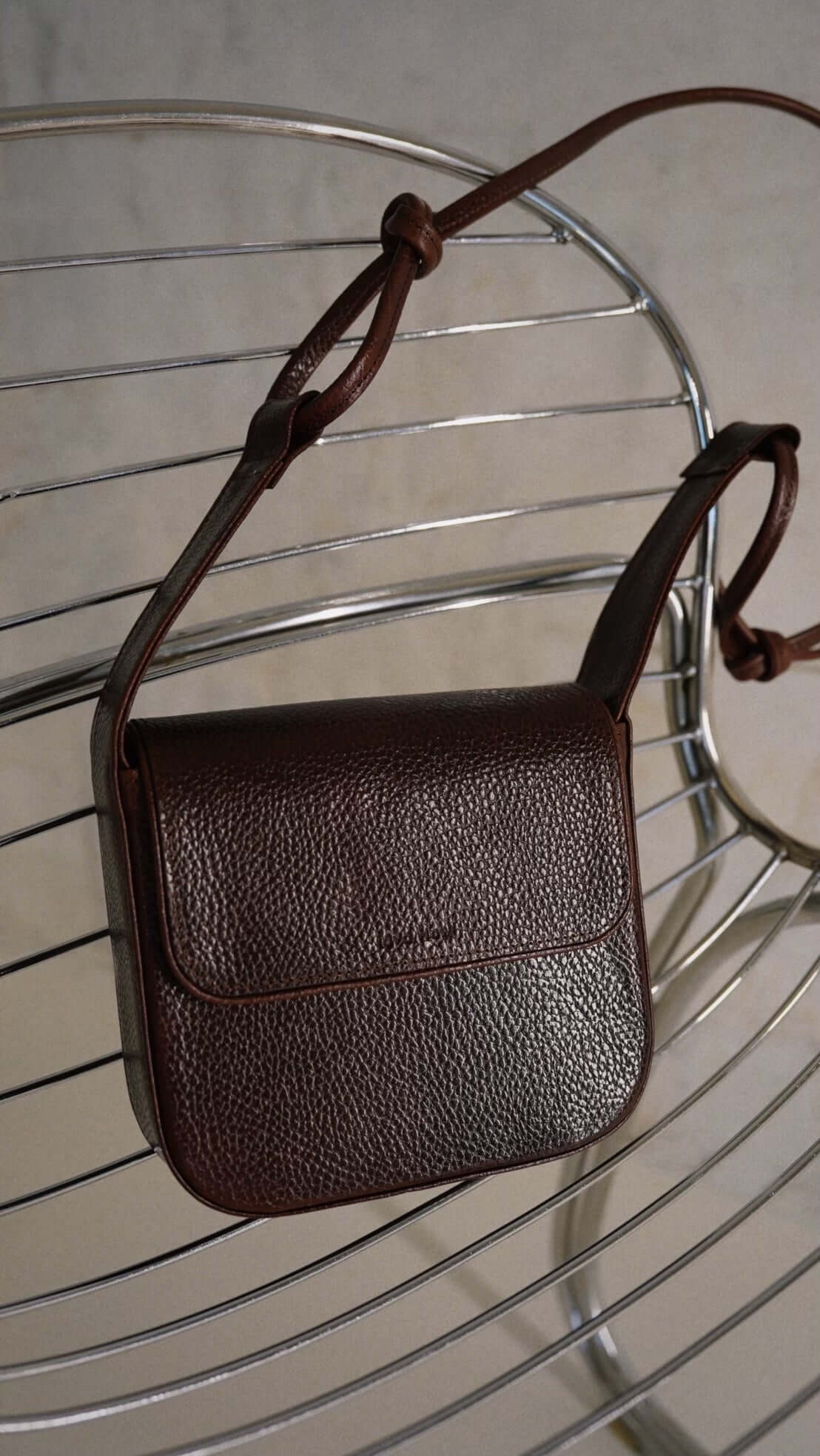 Brown Crossbody Shoulder Bag with Adjustable Strap
