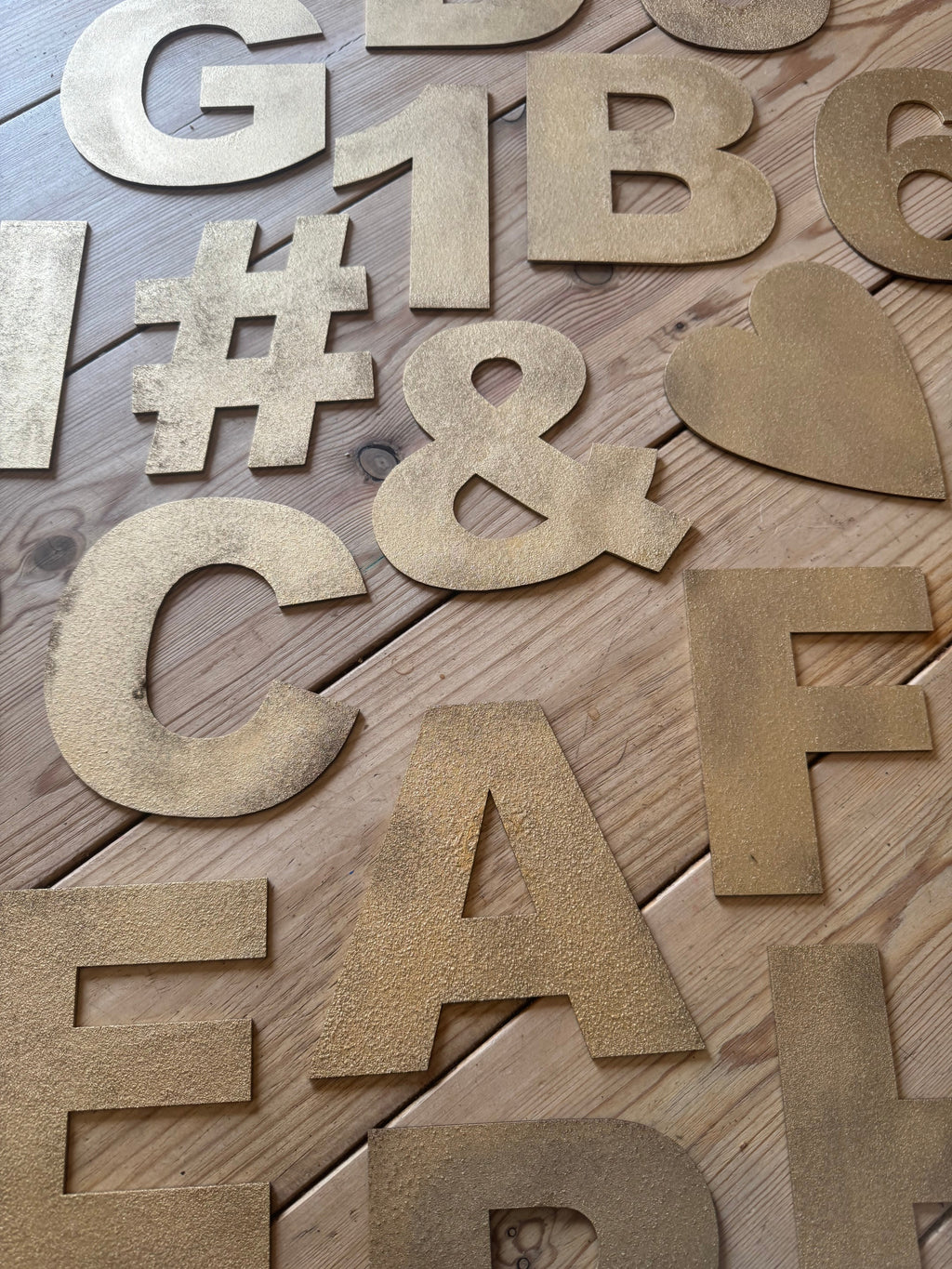 Rustic Gold Metal Letters 12 inch and 5 inch