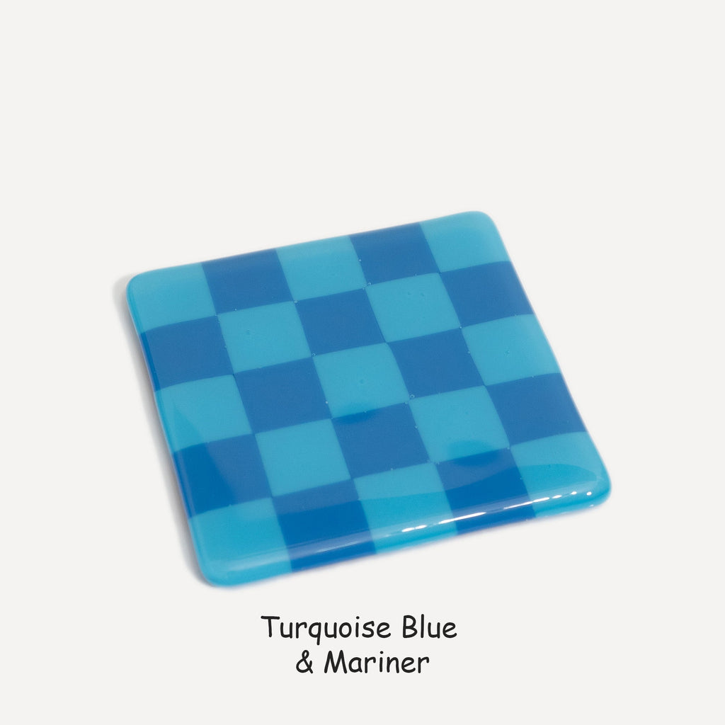 10cm Chequered Dual Colour Coaster Oceanside Collection