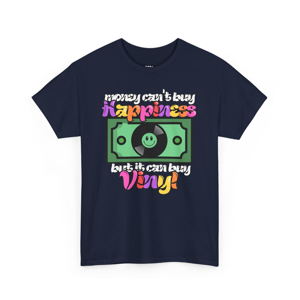 Money Can't Buy Happiness Men's Vinyl Record T-Shirt
