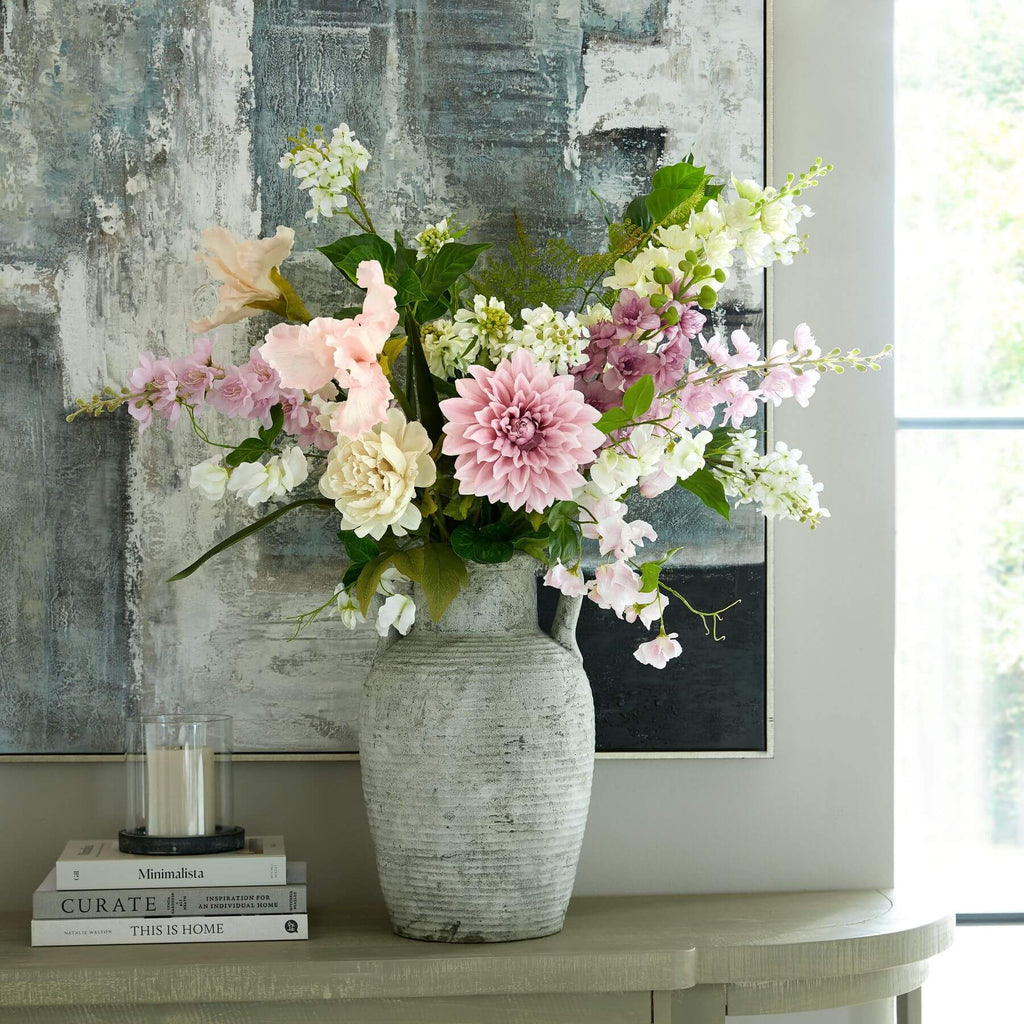 White artificial sweetpea stems with lifelike petals, 24-inch bendable stems for floral arrangements. by sostter at brixbailey.com