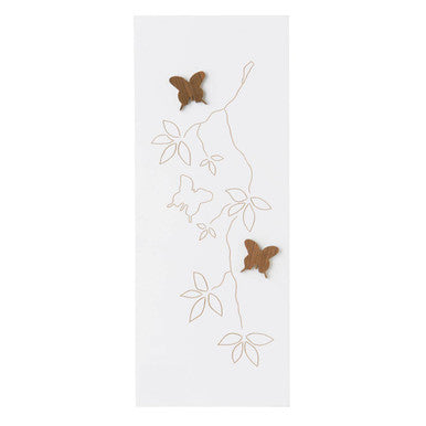 White Carved Leaf and Butterfly Wall Art