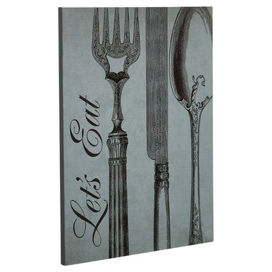 Let's Eat Wall Plaque in Teal