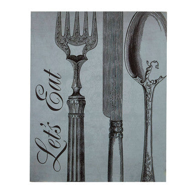 Let's Eat Wall Plaque in Teal
