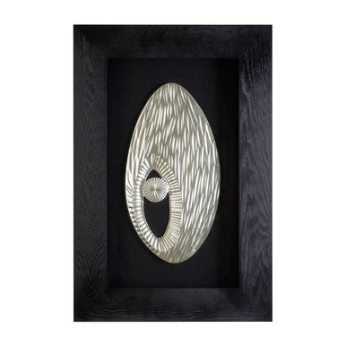 Silver Oval Carving Framed Wall Art