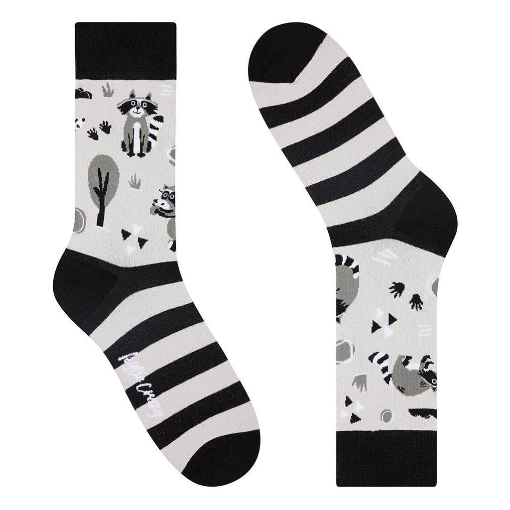 Trash Panda Parade Socks Black and White