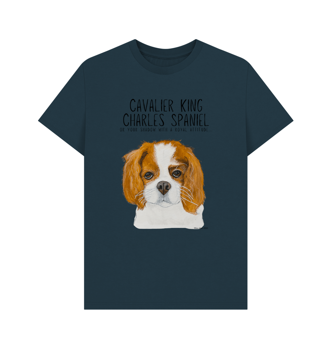 Obey the Crown Sustainable Mens T-Shirt with Cavalier King Charles Spaniel