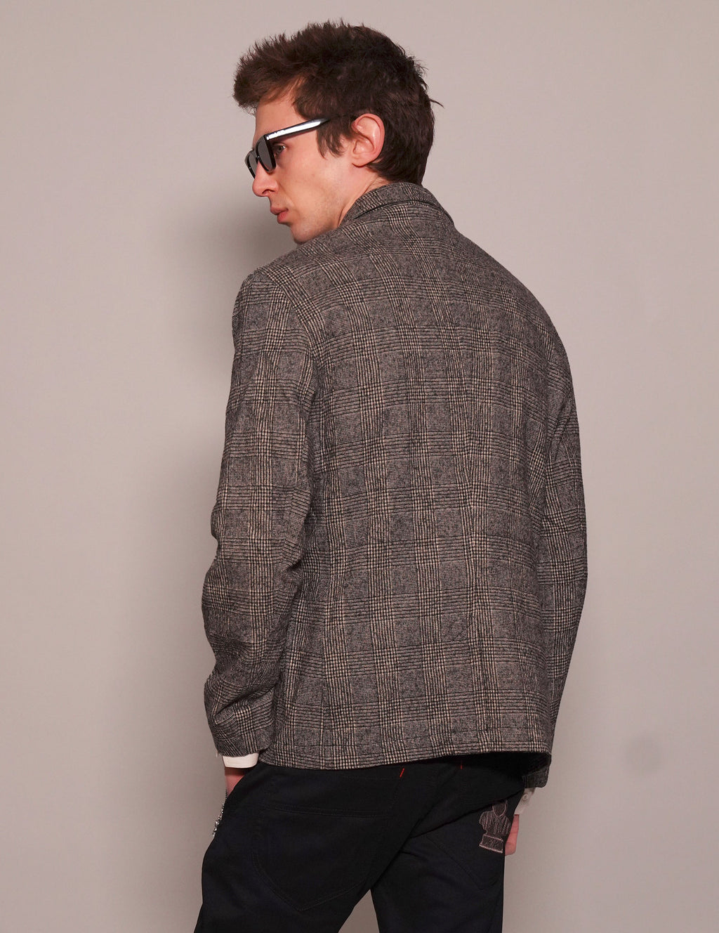 Prince of Wales Check Wool Blazer