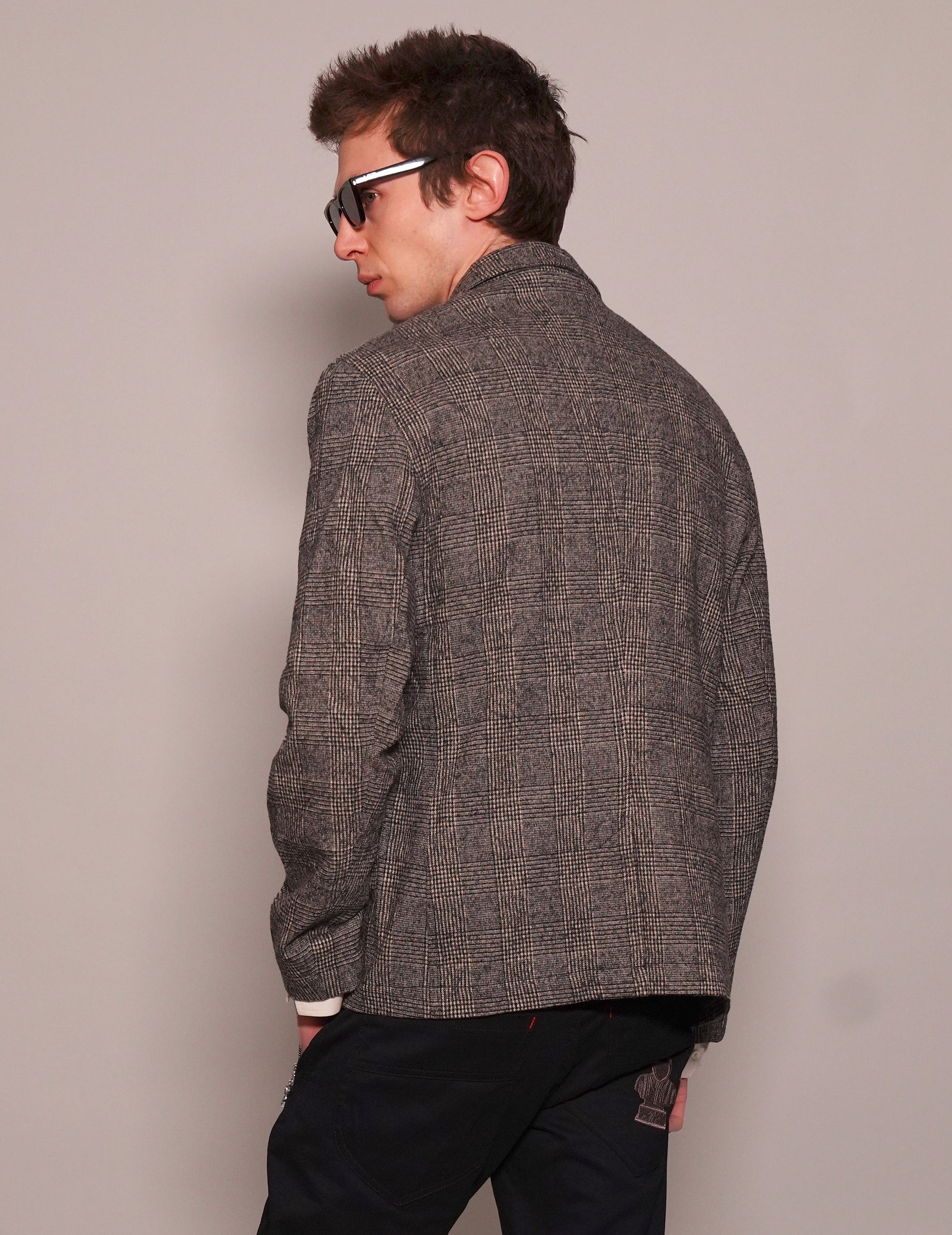 Prince of Wales Check Wool Blazer