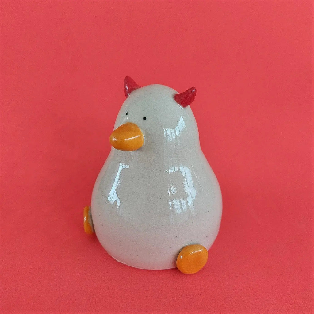 Neville the Devil Halloween Duck Handmade Ceramic