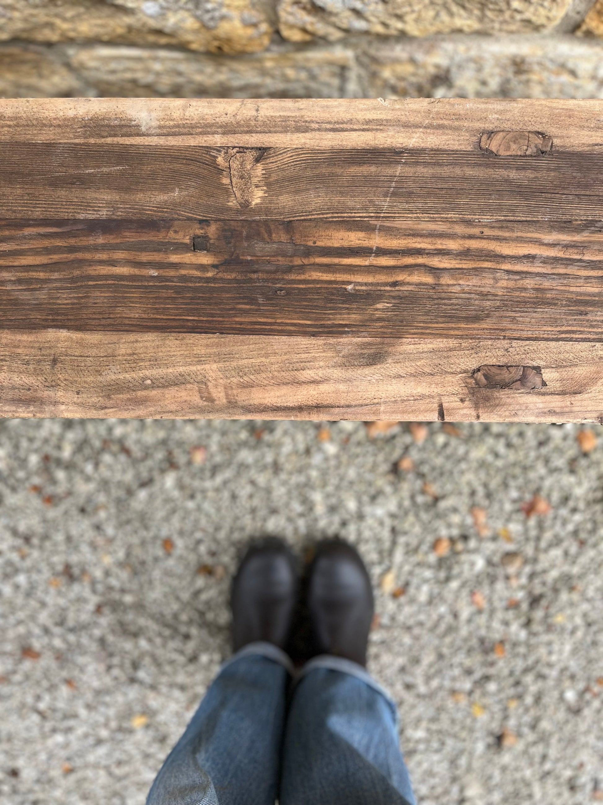 Reclaimed Elm Rustic Bench